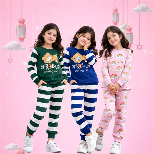 Girls Cozy Printed Night Suit / Lounge Set Collection
