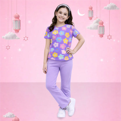 Purple Petals Casual Outfit