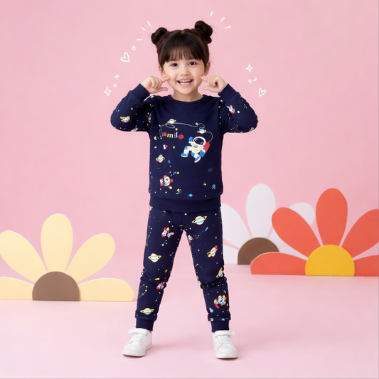 Blue Spaceship Kids wear