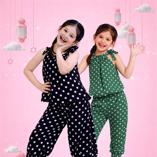 Girls Polka Dot Summer Co Ord Set
