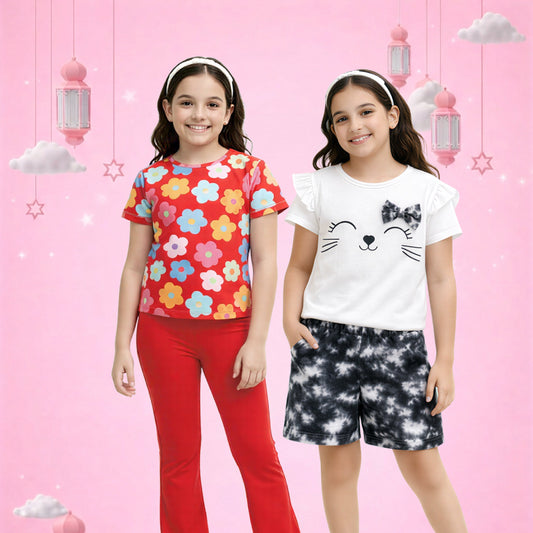 Girls Floral Tee and Leggings Set