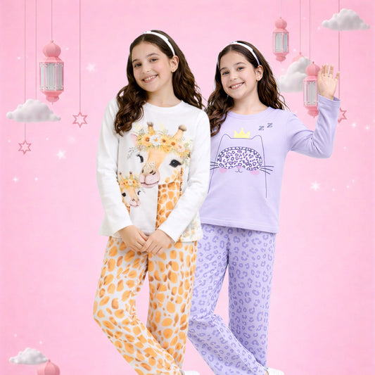 Girls Printed Night Suit Set