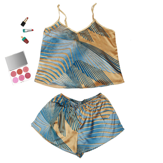 Valerie Digital print silky satin Night wear Cami set for women