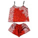 Valerie Digital print silky satin Night wear Cami set for women with eye mask and scrunchies