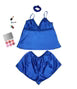 Valerie solid silky satin Night wear Cami set for women